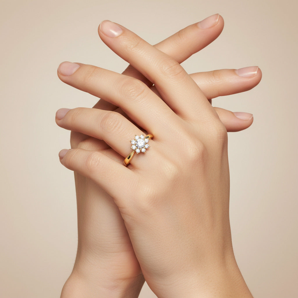 Damenring Verlobungsring mit Zirkonia