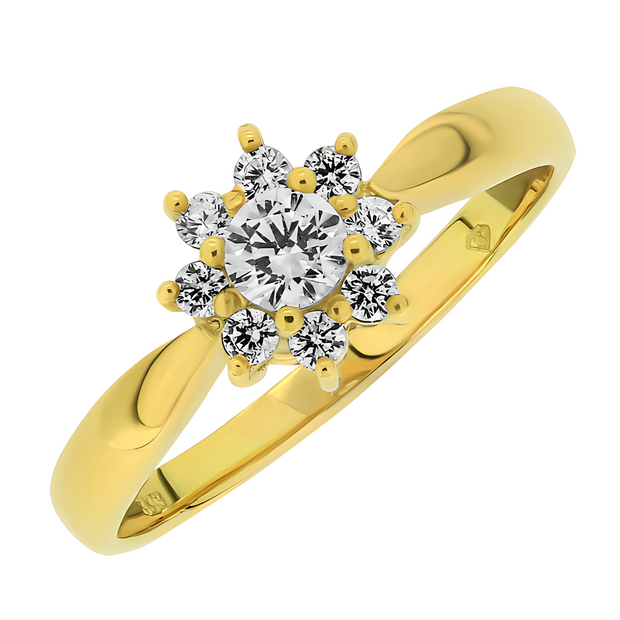 Klassischer Verlobungsring aus Gelbgold 333