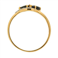 Goldring Damenring mit Saphir und Zirkonia