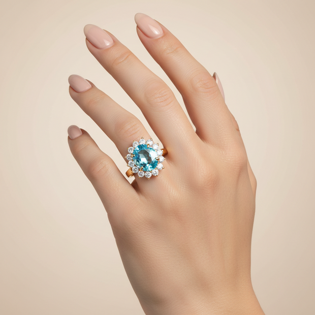 Ring mit Topas aus Rotgold 585