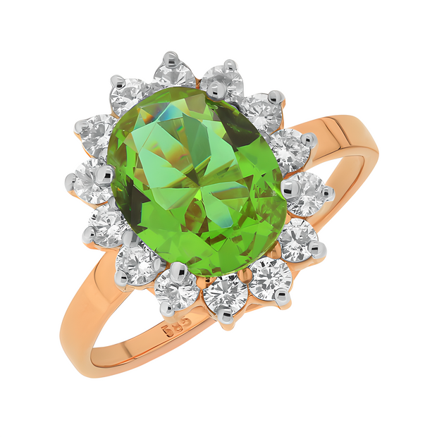 Damenring mit Sultanit aus Rotgold 585