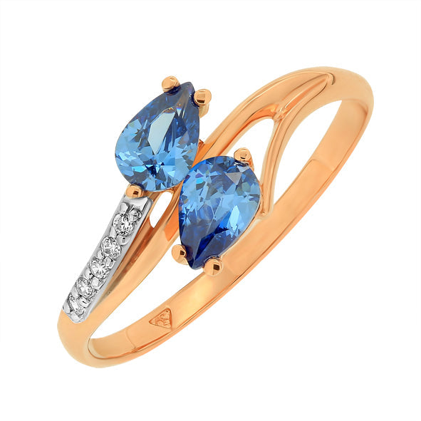 Damenring in Rotgold 585 mit Zirkonia