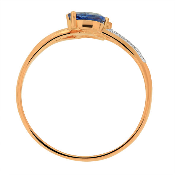 Damenring in Rotgold 585 mit Zirkonia