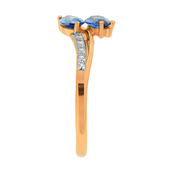 Damenring in Rotgold 585 mit Zirkonia