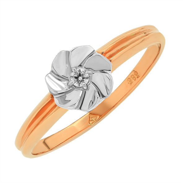 Damenring in Rotgold 585 mit Zirkonia