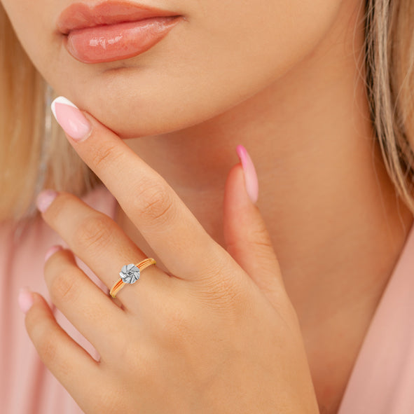 Damenring in Rotgold 585 mit Zirkonia