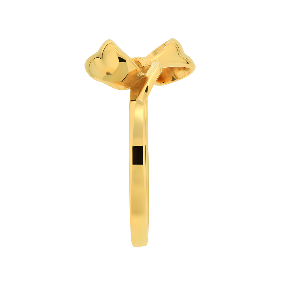 Gold ring bow for women