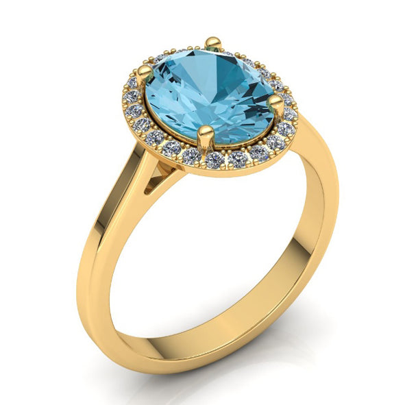 Damenring mit echte Topas aus Gold