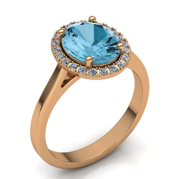 Damenring mit echte Topas aus Gold