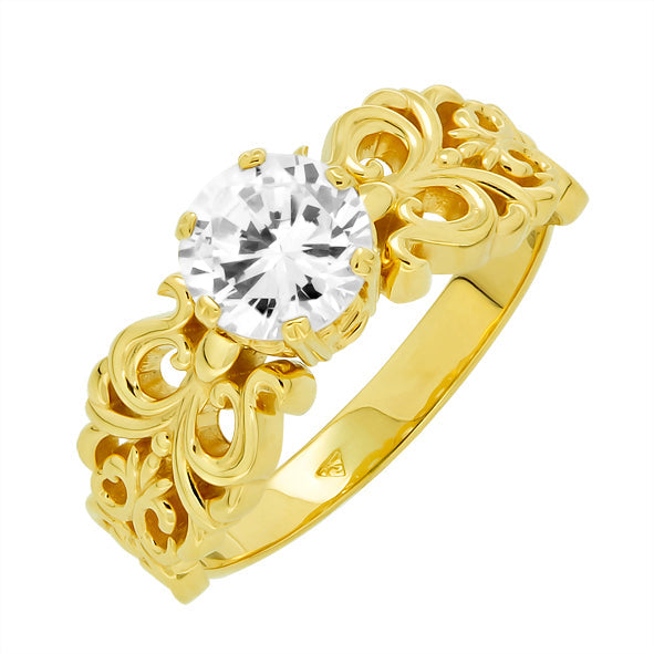 Damenring aus Gold mit Zirkonia