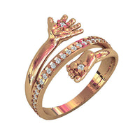 Ring Babyhand und Babyfuß mit Zirkonia