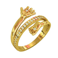 Ring Babyhand und Babyfuß mit Zirkonia