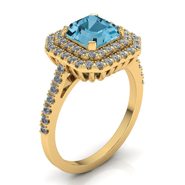 Damenring mit echte Topas aus Gold