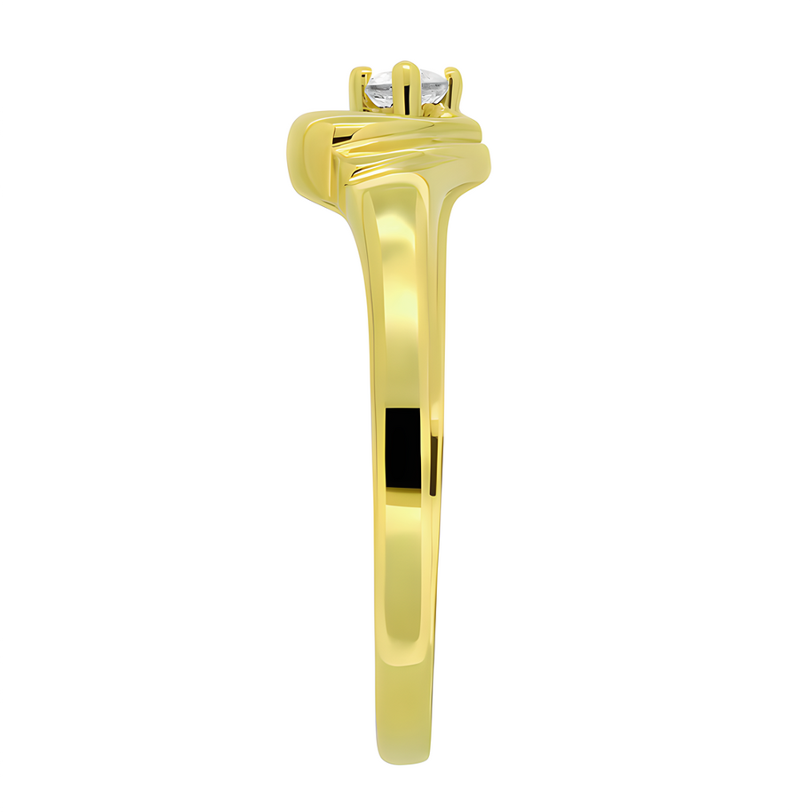 Herzring aus Gelbgold 333 mit Zirkonia