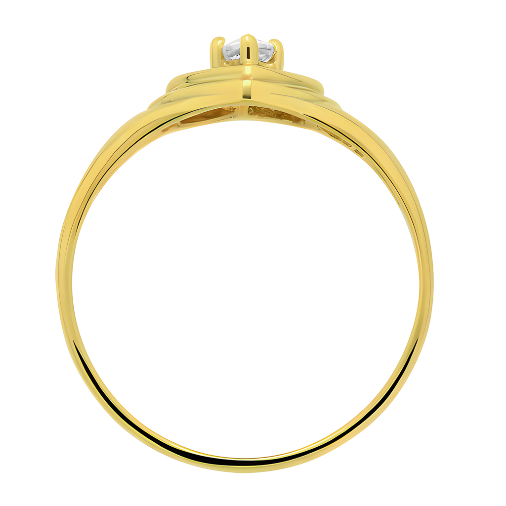 Herzring aus Gelbgold 333 mit Zirkonia