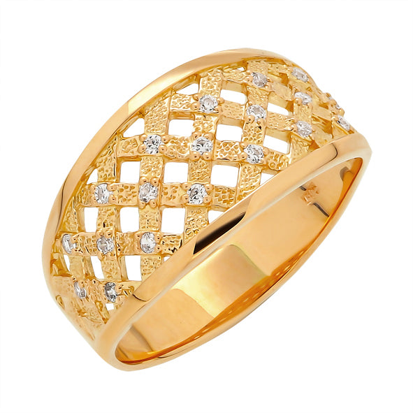 Goldring für Damen mit Zirkonia