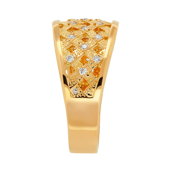 Goldring für Damen mit Zirkonia