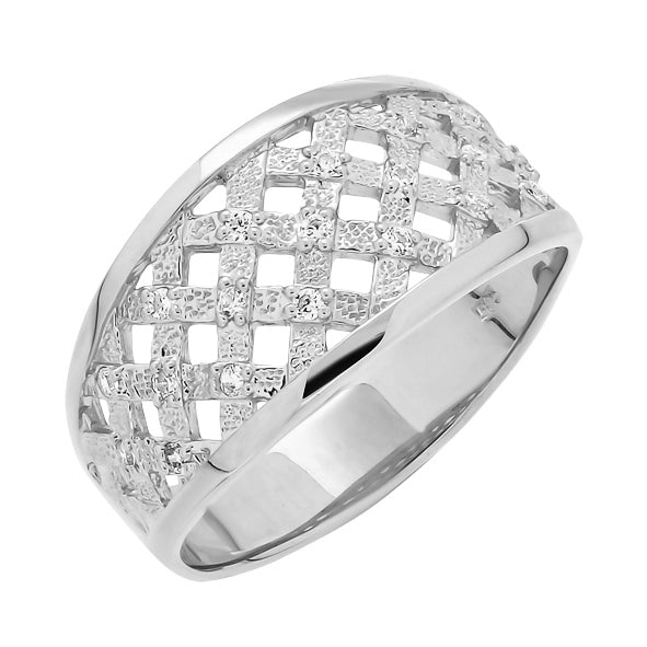 Goldring für Damen mit Zirkonia