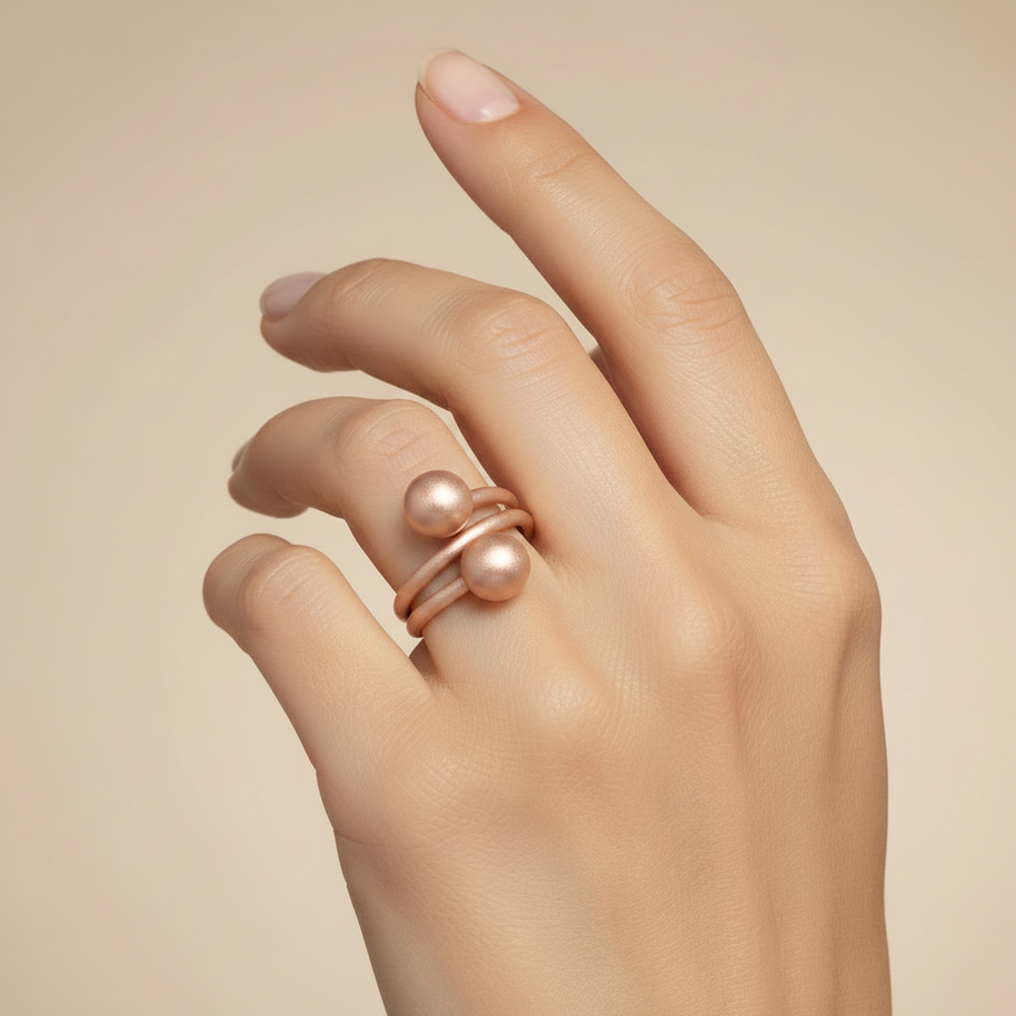 Gold women's ring 