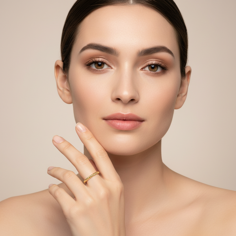 Twisted gold ring