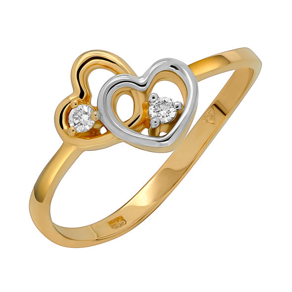 Herz-Ring mit Brillanten Rotgold 585
