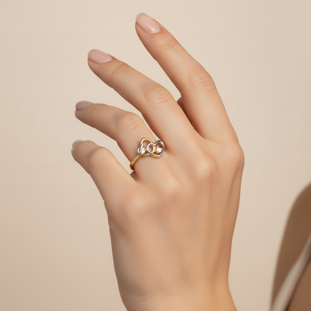 Herz-Ring mit Brillanten Rotgold 585