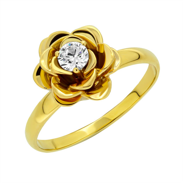 Damenring mit Brillant, Verlobungsring Rose