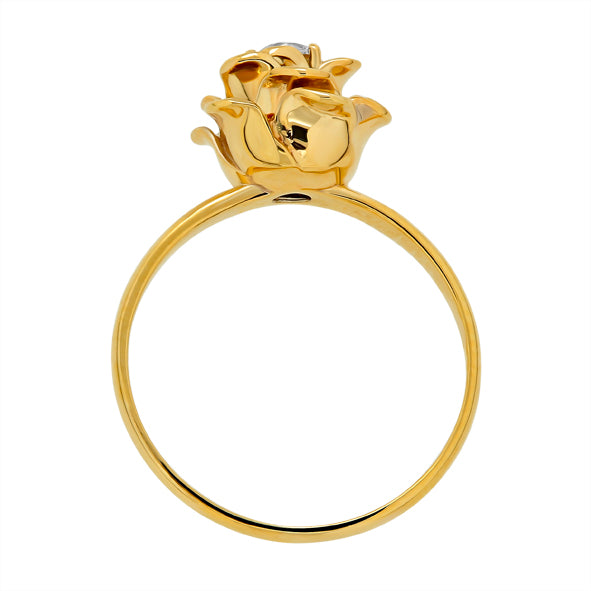 Damenring mit Brillant, Verlobungsring Rose