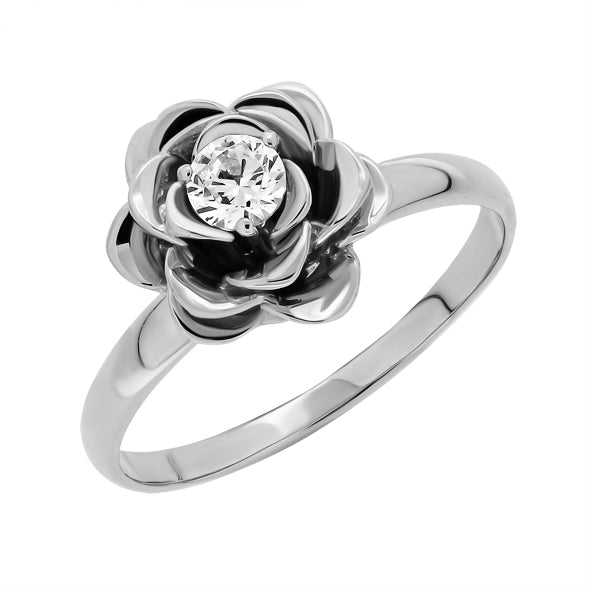 Damenring mit Brillant, Verlobungsring Rose