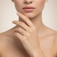 Gold ring with diamonds