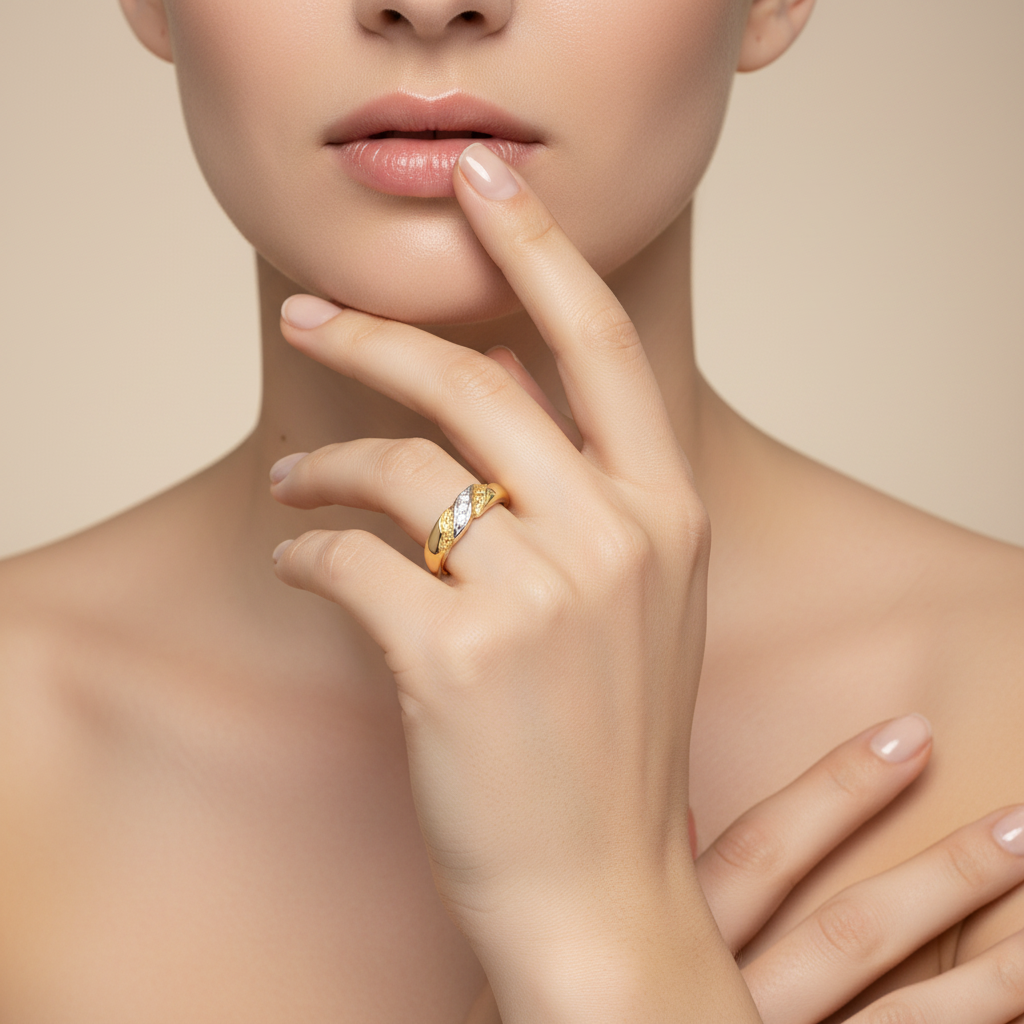 333 gold ring with diamonds