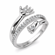 Ring Babyhand und Babyfuß aus Silber 925