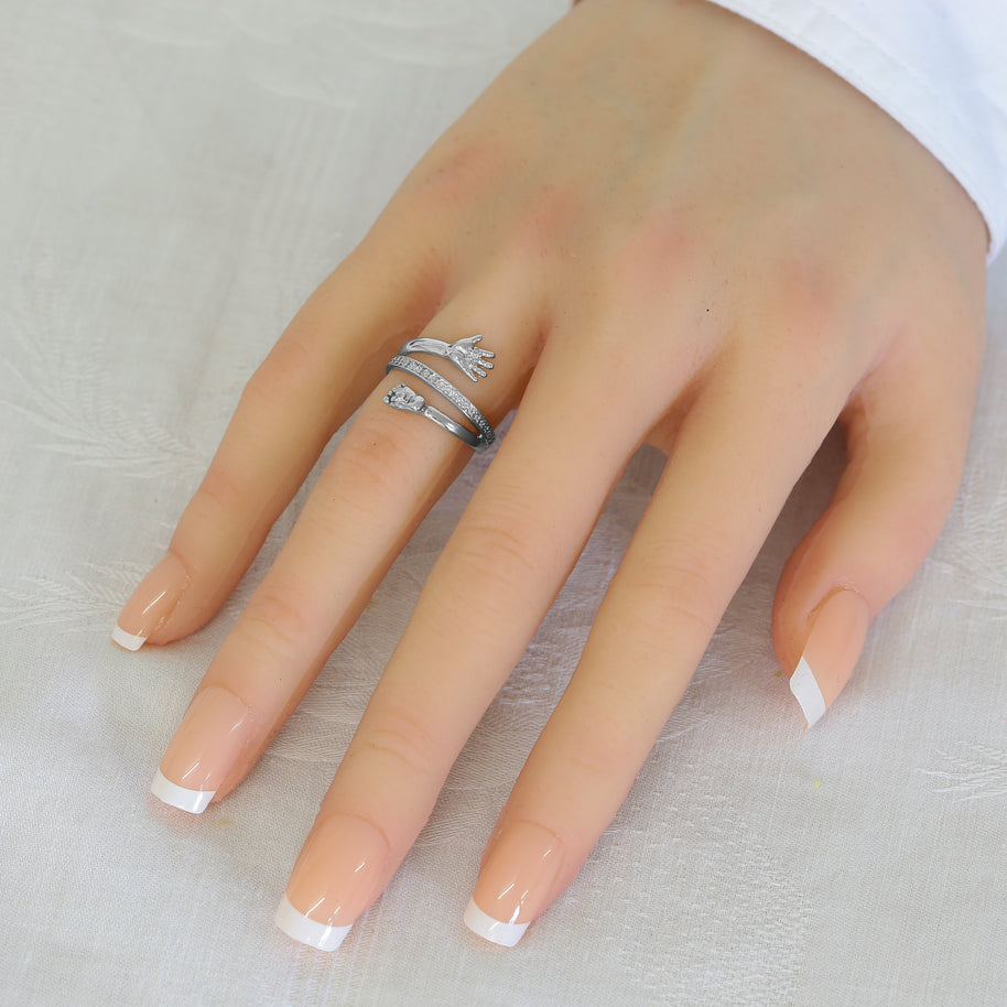 Ring Babyhand und Babyfuß mit Zirkonia