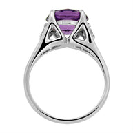 Damenring mit Amethyst und Zirkonia aus Silber