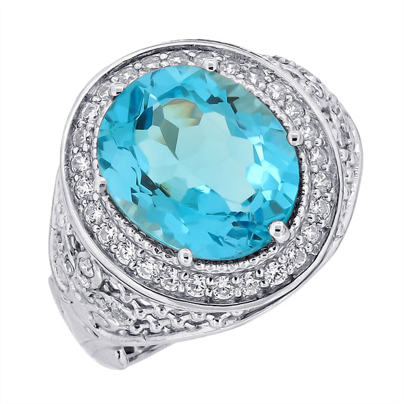 Damenring mit Topas und Zirkonia aus Silber