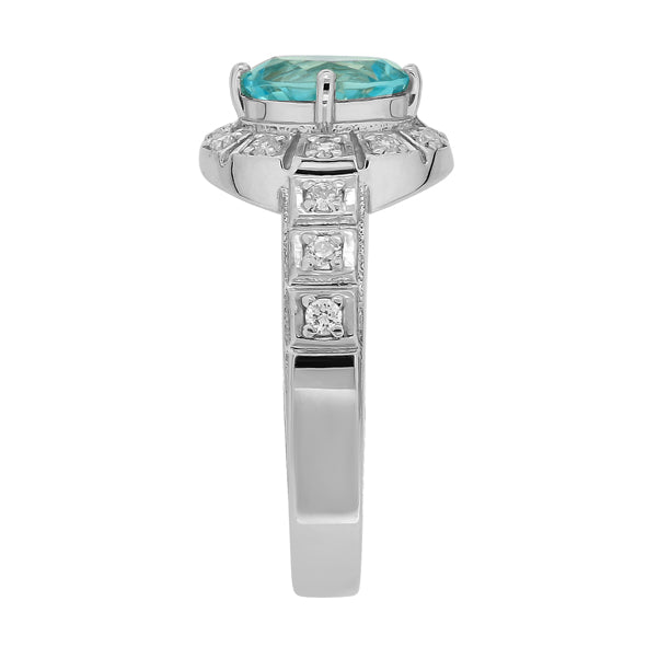 Damenring mit Topas und Zirkonia aus Silber