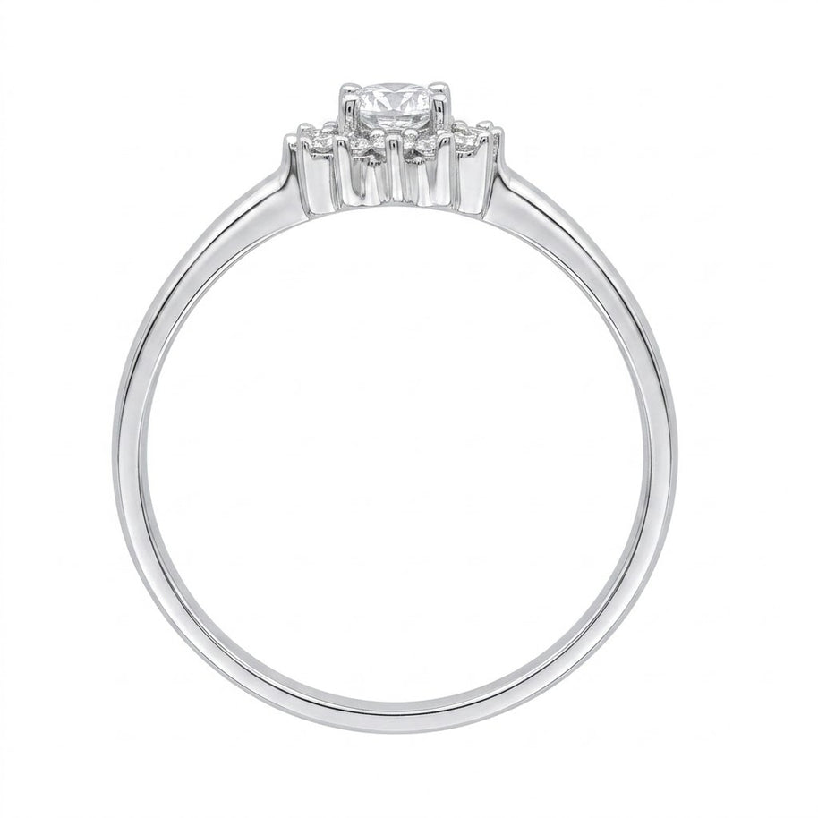 Classic women’s silver ring with stones