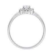 Classic women’s silver ring with stones