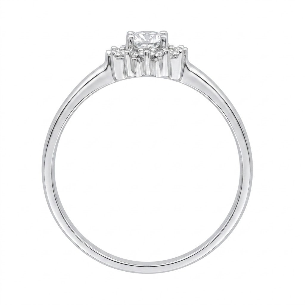 Classic women’s silver ring with stones