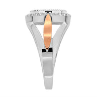 Damenring mit Onyx und Zirkonia aus Silber