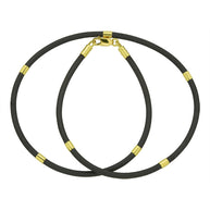 Kautschuk-Collier mit Goldelementen