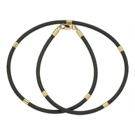 Kautschuk-Collier mit Goldelementen