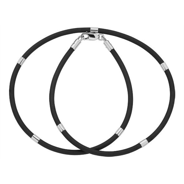 Kautschuk-Collier mit Goldelementen
