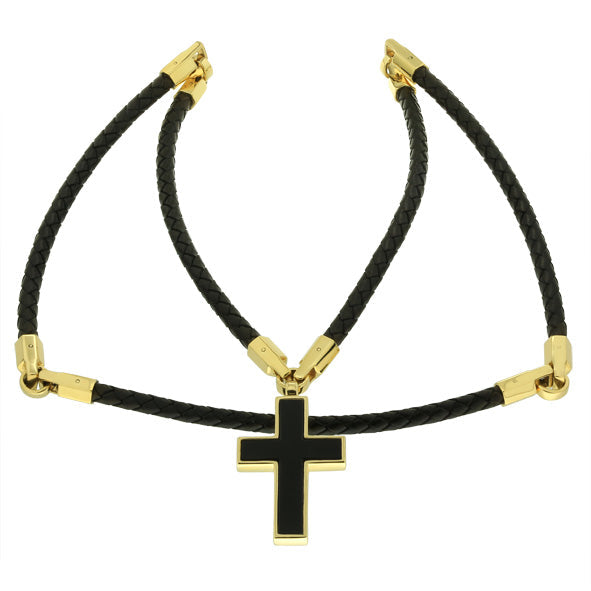 Collier mit Goldelementen Kreuz