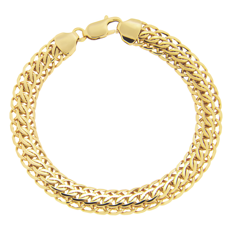 Double-S-chain men gold bracelet // handmade