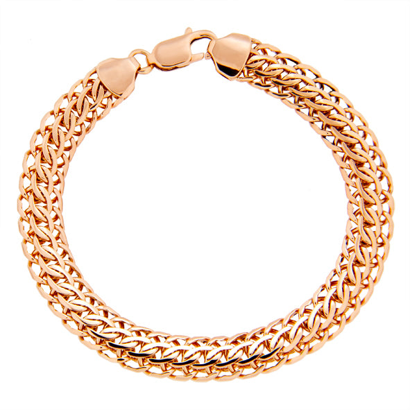 Double-S-chain men gold bracelet // handmade