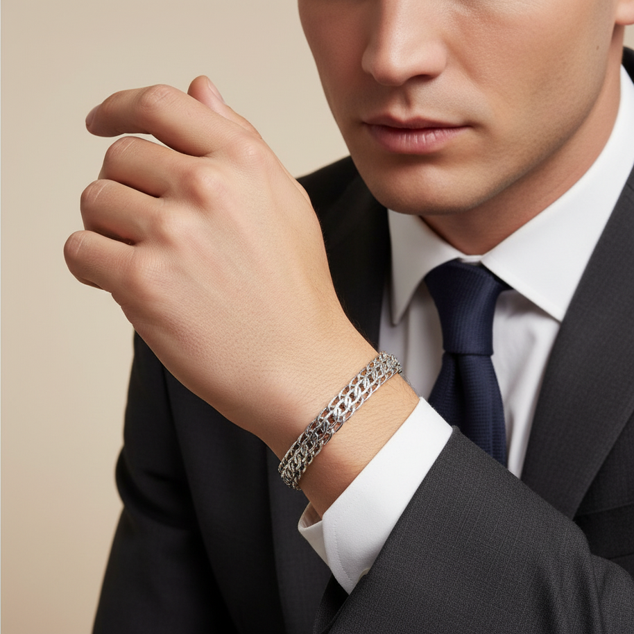 Armband, Österreichische Panzerkette / Massiv / Handarbeit