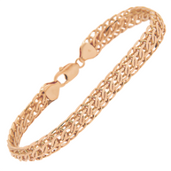 Double-S-chain men gold bracelet // handmade