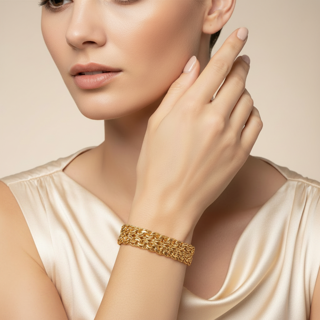 Armband Garibaldikette aus Gold / Massiv / Handarbeit