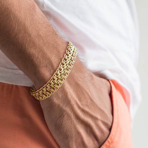 Armband Garibaldikette aus Gold / Massiv / Handarbeit